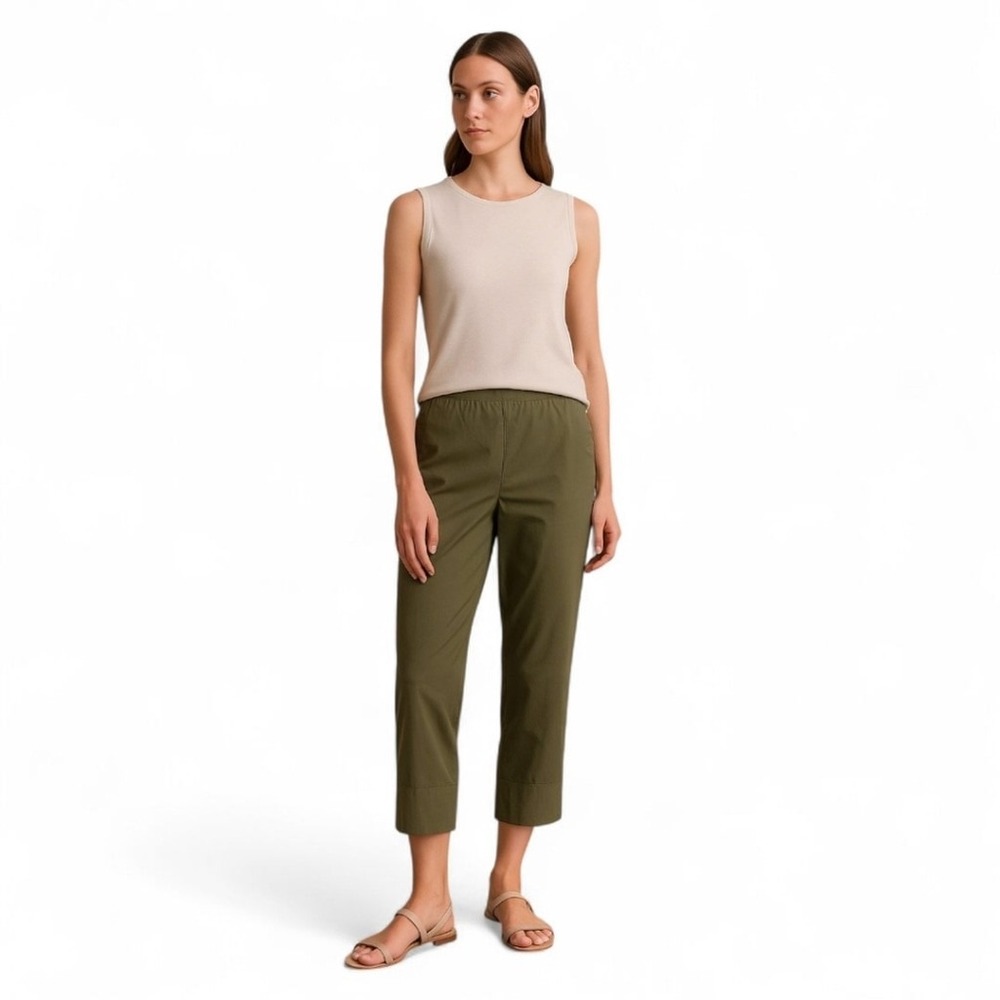 Akris Punto Olive Pull-On Crop Pants |‎ Sz 8